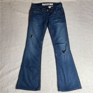 it! jeans wide leg distressed ripped jeans Flare Size 27 x 33